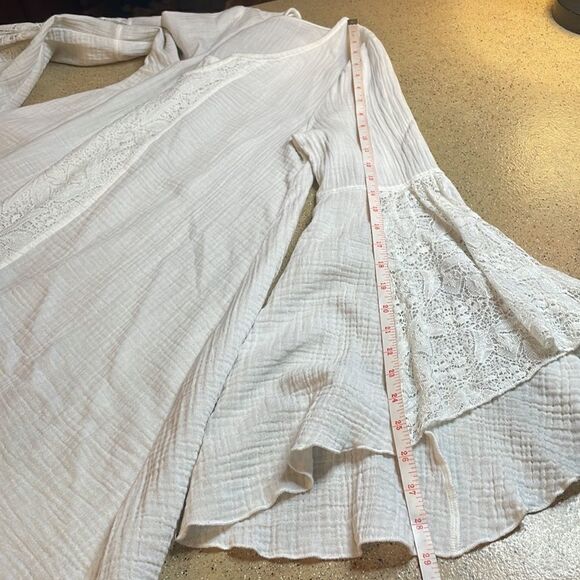 L*Space Boho Gauze & Embroidered Mini Babydoll Dress Cream sz S - Picture 11 of 16